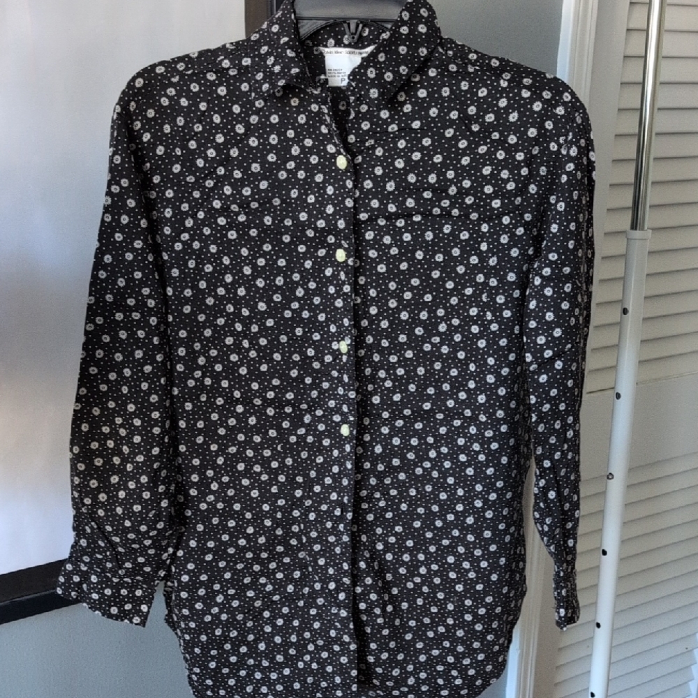 VTG Calvin Klein Sport Women's Floral Shirt. Size S, petite.